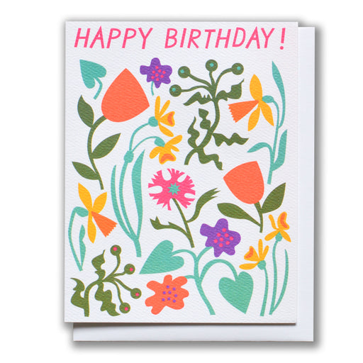 Neon! Flowers! Colour! A birthday card that's pure joy!