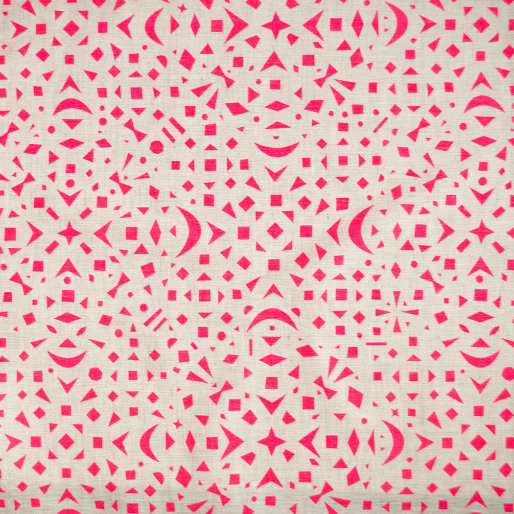Neon Pink Snowflakes 100% Linen Pillow Cover