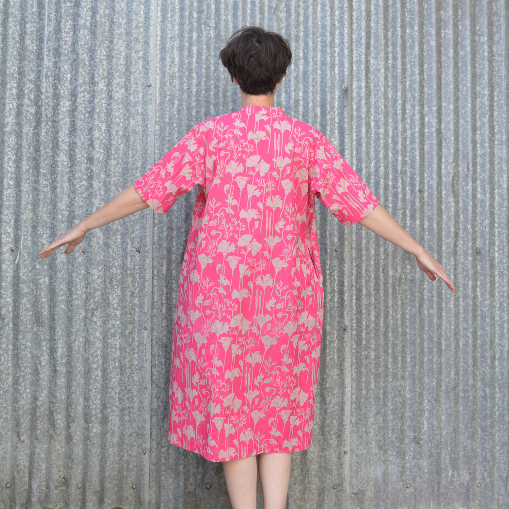 Agnes Dress in Raspberry Poppies