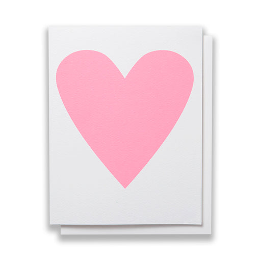 Banquet Workshop's classic and original heart note card in a pastel neon pink